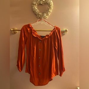 Ambiance WOMens Rustic Orange Blouse Size Large